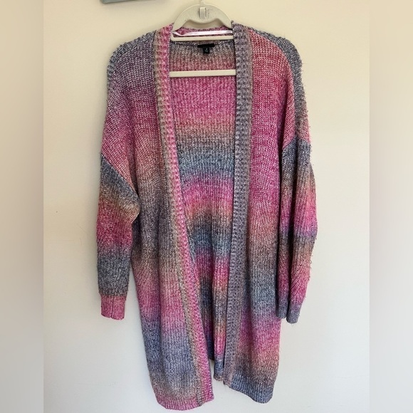 Torrid Pink Mulitcolor Cardigan Chunky Open Sweater Size 2 - Picture 1 of 7